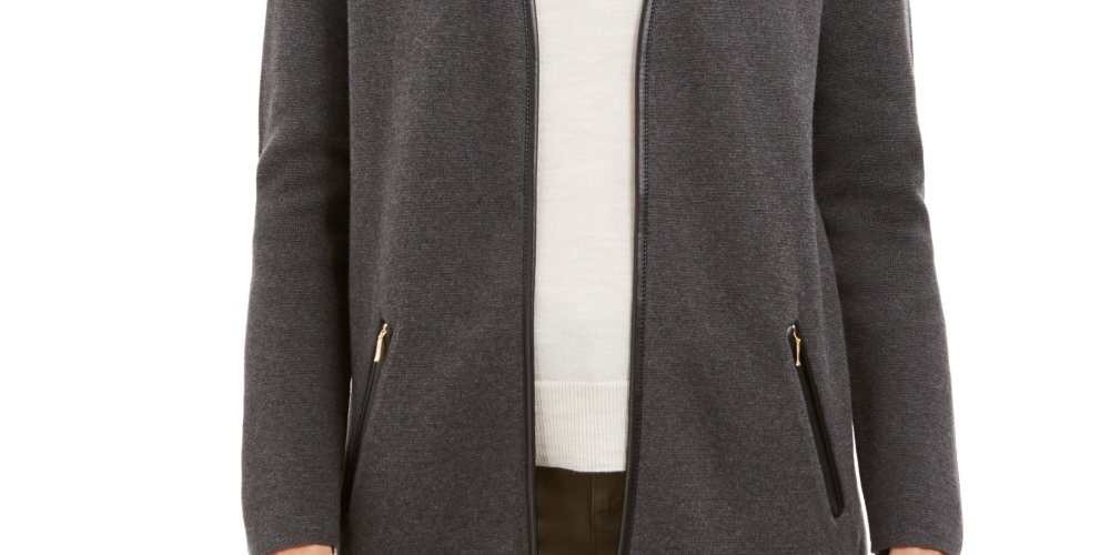 Suéter feminino Charter Club Milano Cotton Completer cinza tamanho PXL