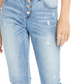Calça jeans feminina INC International Concepts com franjas e botões na frente, perna reta, azul, tamanho 16