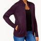 Karen Scott Cardigan Feminino com Zíper Frontal Roxo Tamanho X-G