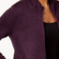 Karen Scott Cardigan Feminino com Zíper Frontal Roxo Tamanho X-G