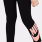 Leggings Nike Sportswear para meninas, pretas, tamanho médio