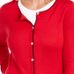 Karen Scott Cardigan Alexa Stripe Feminino Vermelho Tamanho Pequeno Médio