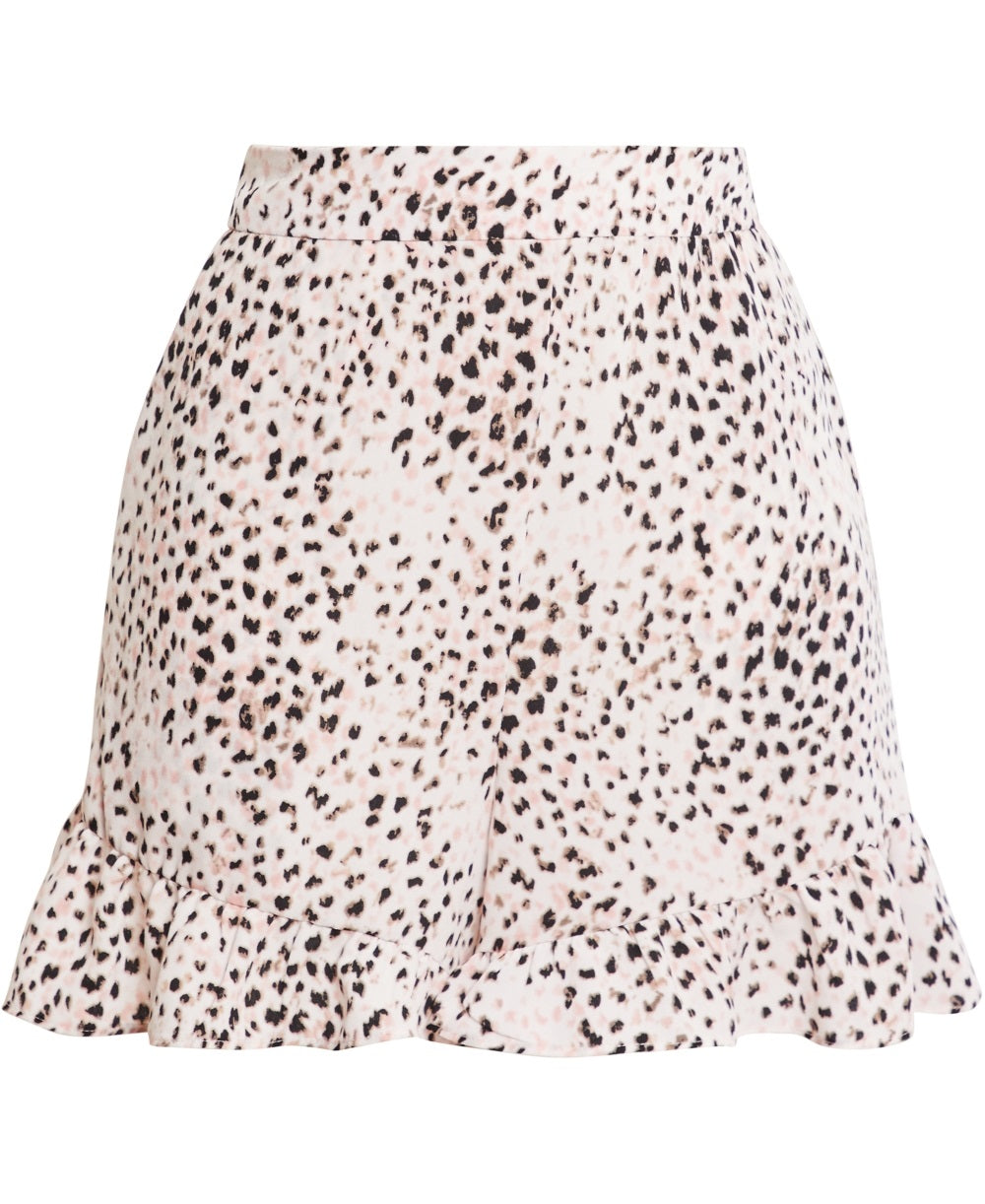 Shorts femininos com babados e estampa animal, tamanho grande, rosa, Bcbgmaxazria