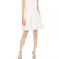 Vestido feminino Vince Camuto com decote laço e ajuste evasê, branco, tamanho 14