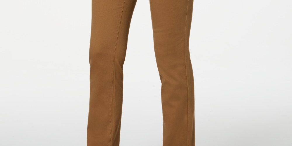 Calça jeans feminina Lexington reta, marrom, tamanho 12S, Charter Club