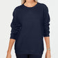 Karen Scott Moletom Feminino Manga Longa Gola Redonda Azul Marinho Tamanho XS