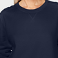 Karen Scott Moletom Feminino Manga Longa Gola Redonda Azul Marinho Tamanho XS