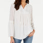 Top de renda com decote dividido e borla estilo &amp; co feminino, tamanho natural pequeno