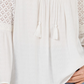 Top de renda com decote dividido e borla estilo &amp; co feminino, tamanho natural pequeno