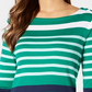 Charter Club Blusa feminina de algodão Pima com botões e listras, verde, tamanho pequeno