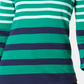 Charter Club Blusa feminina de algodão Pima com botões e listras, verde, tamanho pequeno