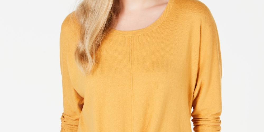 Suéter feminino com amarração frontal estilo &amp; co, tamanho pequeno, dourado