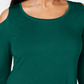 JM Collection Blusa feminina com ombros descobertos, verde, tamanho pequeno, médio