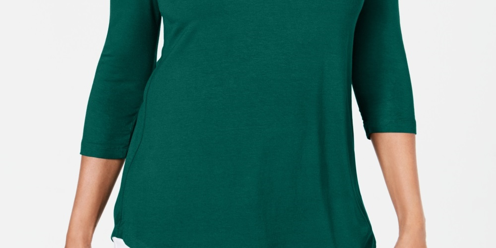 JM Collection Blusa feminina com ombros descobertos, verde, tamanho pequeno, médio