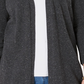 Karen Scott Cardigan Feminino Frente Aberta Cinza Escuro Tamanho Pequeno Pequeno