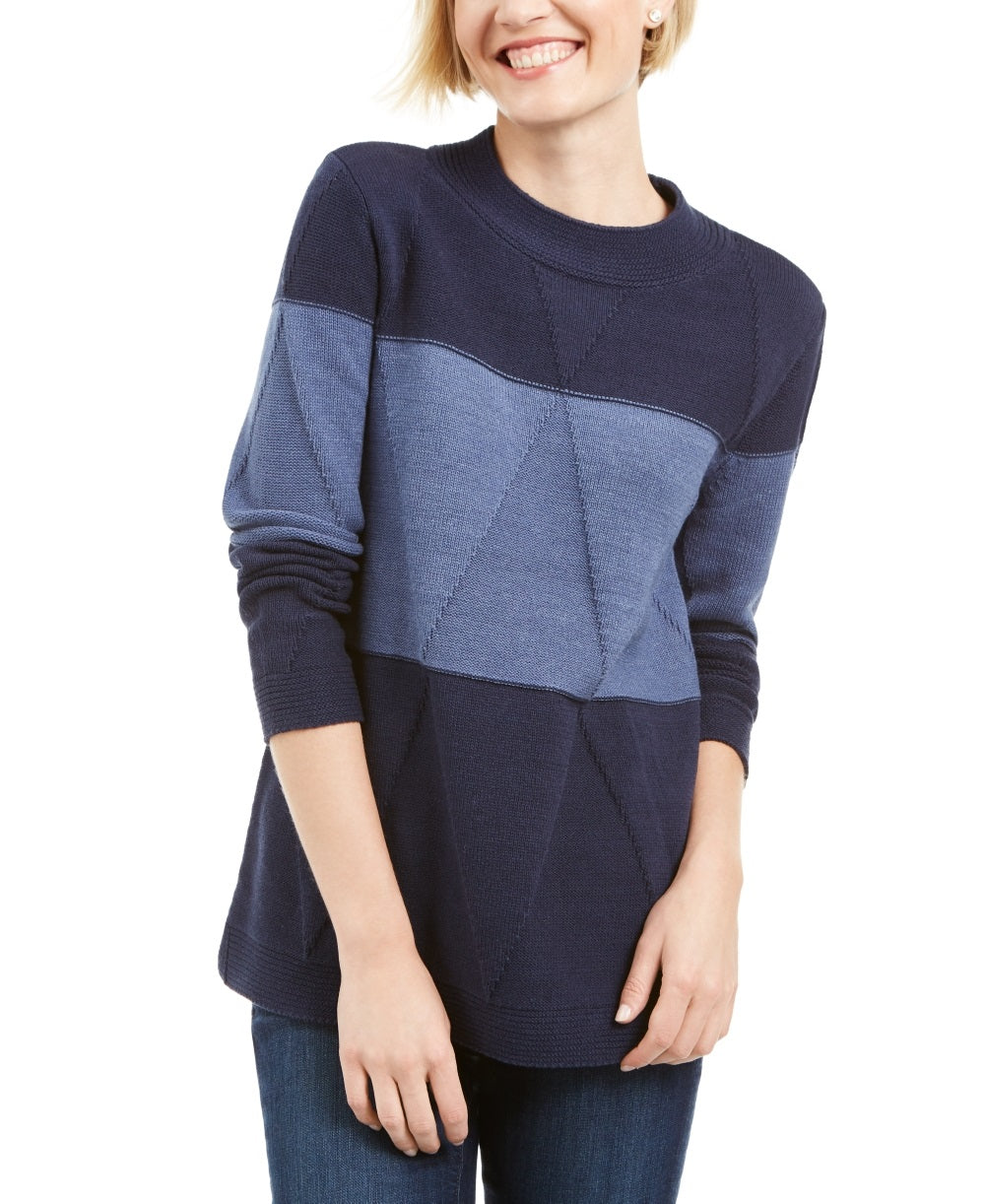 Karen Scott Suéter Feminino Grace Colorblock Azul Tamanho X-S