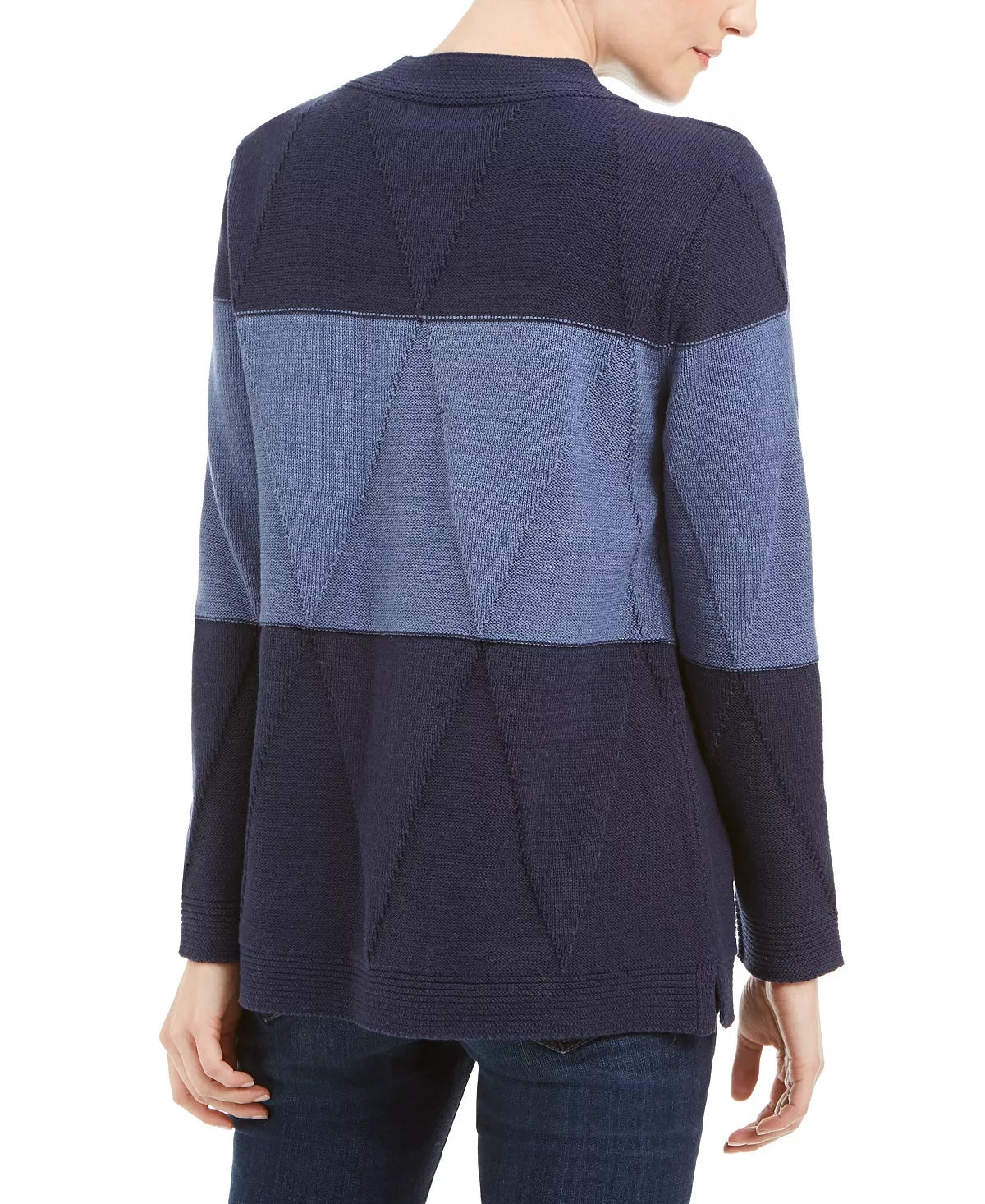 Karen Scott Suéter Feminino Grace Colorblock Azul Tamanho X-S