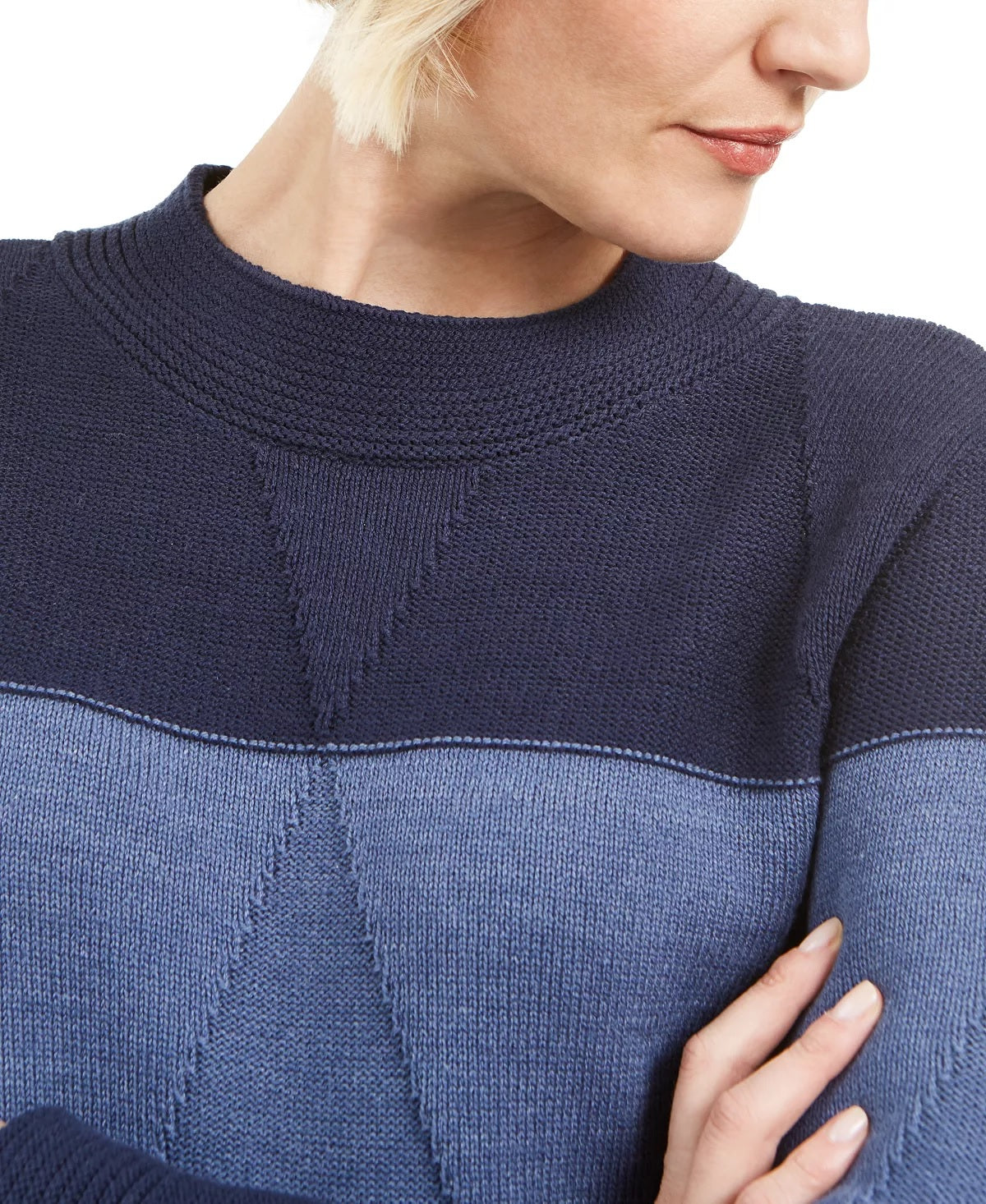 Karen Scott Suéter Feminino Grace Colorblock Azul Tamanho X-S