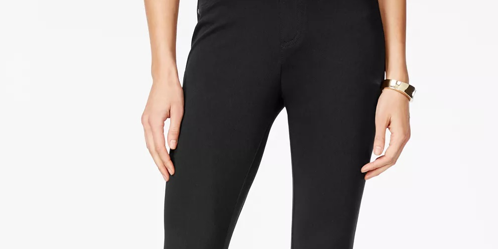 Calça Capri de Sarja Feminina Style &amp; Co Preta Tamanho Médio