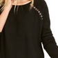 Suéter Peekaboo Grommet Feminino da INC International Concepts, Preto, Tamanho Pequeno
