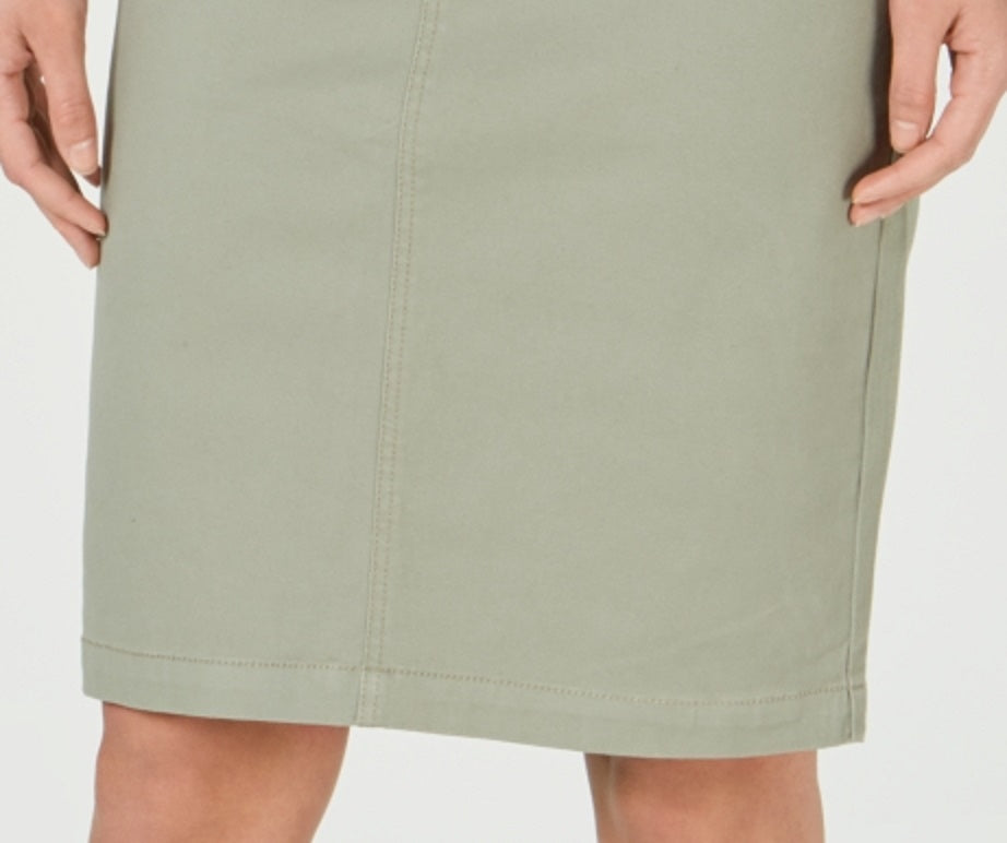 Saia jeans feminina Charter Club com controle de barriga, verde, tamanho 4