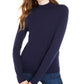 Suéter feminino Maison Jules com gola falsa, azul, tamanho X-S