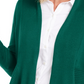 Cardigan feminino canelado com bainha de lenço, verde, tamanho médio, da coleção JM