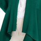 Cardigan feminino canelado com bainha de lenço, verde, tamanho médio, da coleção JM