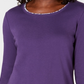 Blusa feminina Karen Scott com acabamento estampado, roxa, tamanho PS