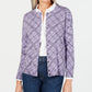Karen Scott Cardigan Xadrez Pamela Feminino Roxo Tamanho Pequeno