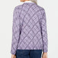Karen Scott Cardigan Xadrez Pamela Feminino Roxo Tamanho Pequeno