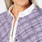 Karen Scott Cardigan Xadrez Pamela Feminino Roxo Tamanho Pequeno