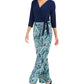 Macacão feminino com sobrepeliz estampado NY Collection, verde, tamanho pequeno grande