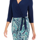 Macacão feminino com sobrepeliz estampado NY Collection, verde, tamanho pequeno grande