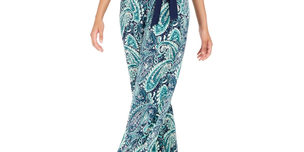 Macacão feminino com sobrepeliz estampado NY Collection, verde, tamanho pequeno grande