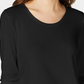 Blusa feminina Maison Jules com decote redondo, preta, tamanho X-S