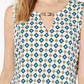 Blusa feminina estampada com decote em V, tamanho XG, branca, Charter Club