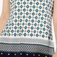 Blusa feminina estampada com decote em V, tamanho XG, branca, Charter Club