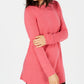 Karen Scott Suéter túnica feminino liso com bainha curva, rosa, tamanho extrapequeno