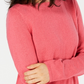 Karen Scott Suéter túnica feminino liso com bainha curva, rosa, tamanho extrapequeno