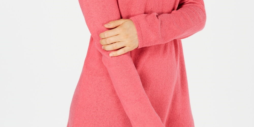 Karen Scott Suéter túnica feminino liso com bainha curva, rosa, tamanho extrapequeno