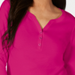 Camisa Henley de algodão pequena Karen Scott feminina, rosa, tamanho pequeno