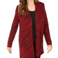 Cardigan estampado feminino JM Collection, tamanho pequeno, vermelho