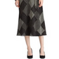 Vestido midi envelope com zíper e manga comprida, estampado, gola V, Ralph Lauren, feminino, preto, tamanho 0