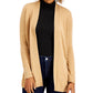 Cardigan feminino Charter Club com bainha curva e cor lisa, bege, tamanho XX-G