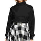Blusa de gola alta aconchegante feminina Bar III, preta, tamanho X-S