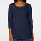Karen Scott Top Feminino com Contas Roxo Tamanho P