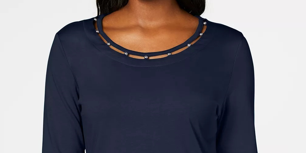 Karen Scott Top Feminino com Contas Roxo Tamanho P