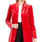 Calvin Klein Blazer longo de veludo feminino vermelho tamanho 4