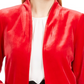 Calvin Klein Blazer longo de veludo feminino vermelho tamanho 4